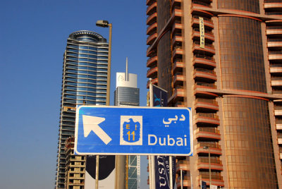 Dubai roadsign, Sheikh Zayed Road