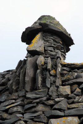 Close-up of the rock slab sculpture of Bárður Snæfellsás
