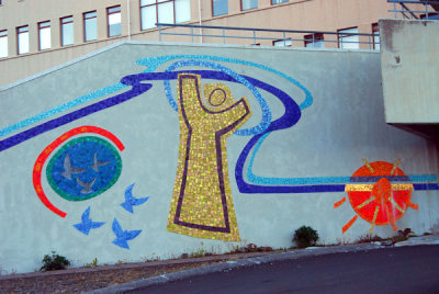 Mosaic on the hospital of Stykkishólmur