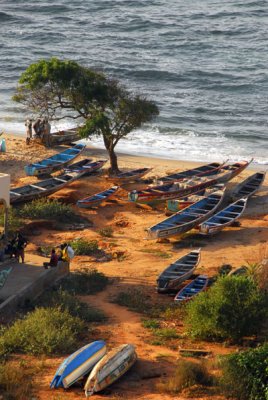 Fishing boats along an Atlantic beach, Mermoz