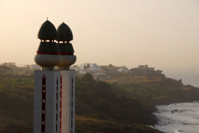 Modern minarets along the Dakar coast at Mermoz