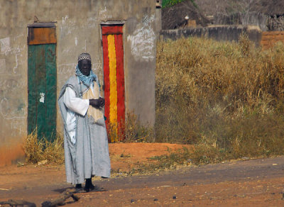 Man along the road in a Senegalese village