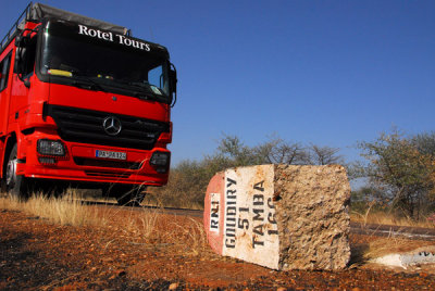 Rotel truck on the road from Tambacounda to the Mali border at Kidira