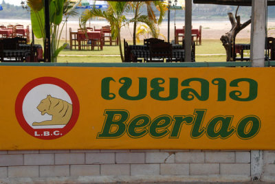 Beerlao at a riverside restaurant, Vientiane