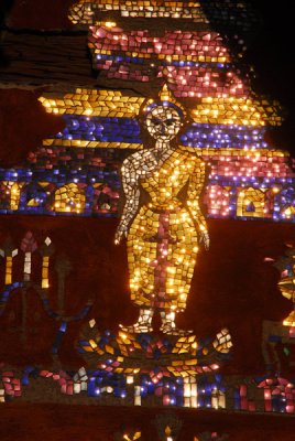 Mosaic Buddha detail, Wat Xieng Thong