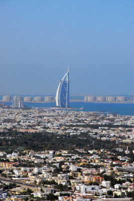 Burj Al Arab seen from U.P. Tower on a clear day