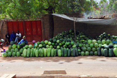Watermelon stand, Route de Sgou, Bamako