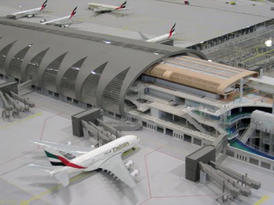 Model of the new Terminal 3 at Dubai International Airport