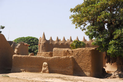 Mosque in a village on the north shore, Niger River, Mali