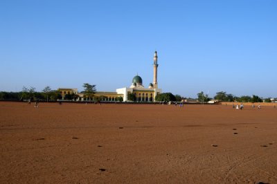 There is a vast open space in front of the Grand Mosque, Niamey, Niger