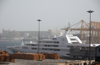 Sheikh Mohammed's yacht at the port of Jebel Ali
