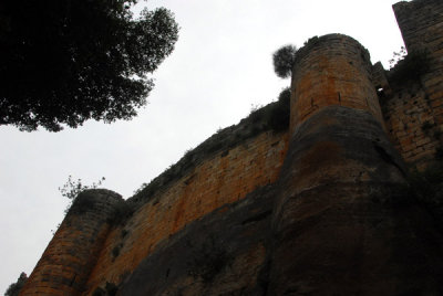 Ramparts and towers above the gorge at Saladin Castle (Saone)