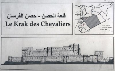 Informational sign at Le Krak des Chevaliers