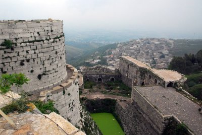 View of the Keep, southern ward and Reservoir, Krak des Chevaliers