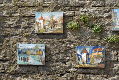 Art displayed for sale along the road from Pikk Jalg to Toompea Hill