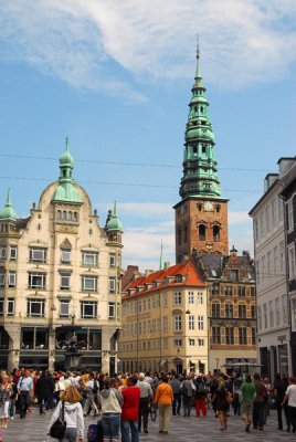Strget shopping area and St. Nikolaj Kirke