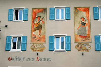 Lftlmalerei - Gasthof zum Lamm, Marienplatz 17, D-82467 Garmisch-Partenkirchen
