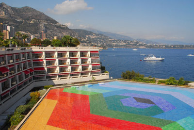 Colorful roof of the Centre de Congres, Monaco