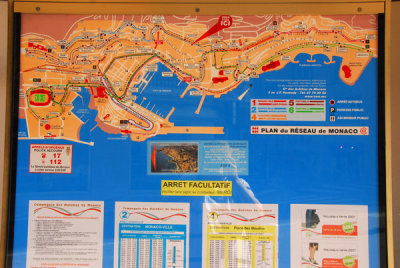 Bus map of the Principality of Monaco