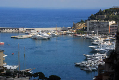 View of the Port of Monaco from near the upper entrace to the Gare de Monaco