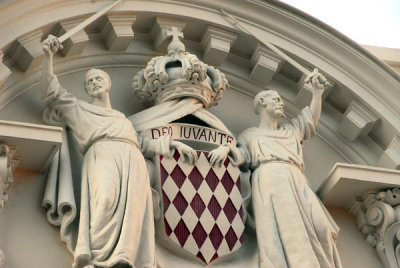 Monaco coat-of-arms with the two armed monks