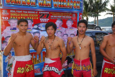 Thai boxers, Patong Beach, Phuket, Muay Thai