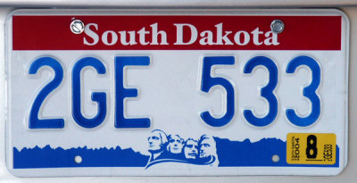 South Dakota license plate
