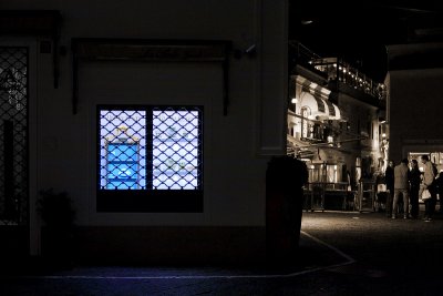 blue window