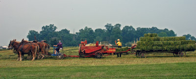 Bailing hay in Lancaster, PA