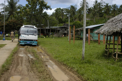Our bus in village