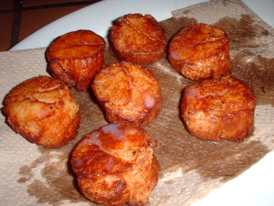 juicy fried scallops