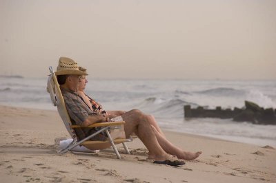 at beach at dawn