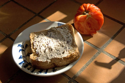 chicken salad sandwich with tomato!