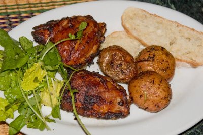 grilled chicken and roasted potatoes