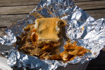 Real Smoked Pork Barbecue at the Farmer's Market