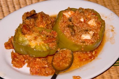 Peppers stuffed with Quinoa and Cheese 2