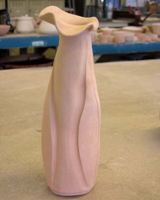 Sculpted Vase - Bisque Fired