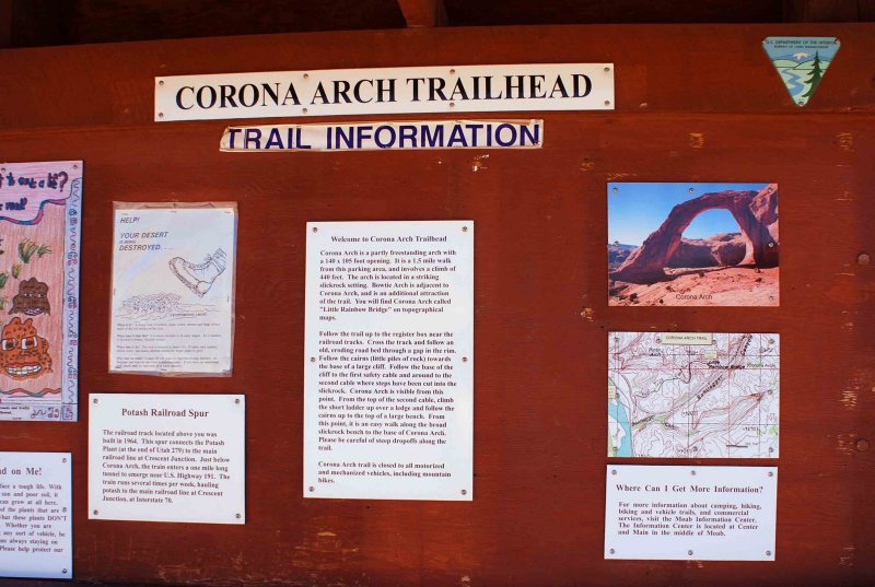 Bulletin board at the trailhead