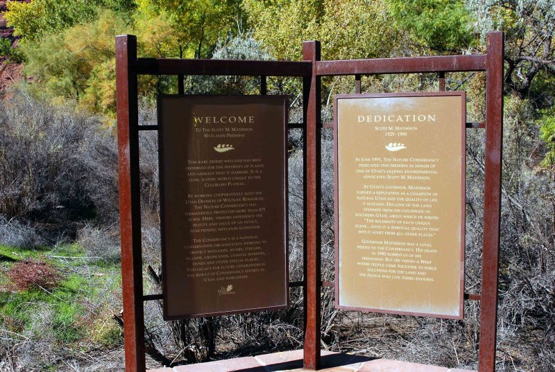 This information display greets visitors as they start down the trail from the parking lot