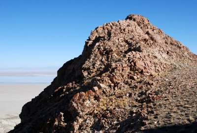 Summit of a sub-peak on Tetzlaff's east side (and salt flats in the distance)