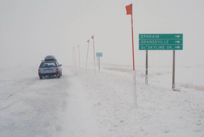 Worst weather of the trip: snow and fog