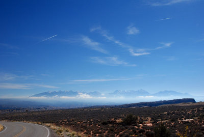 Jets over the La Sal Mountains