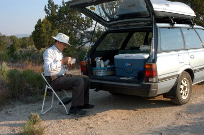 Breakfast Boy at a casual camp site in northwestern Utah