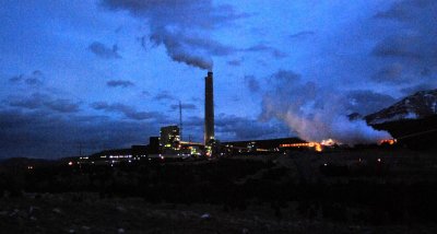Huntington Power Plant at dusk