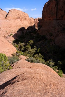 Looking down the first ramp: beyond the gap is Negro Bill Canyon