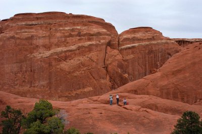 Three people taking a break