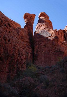 These towers teased me with a dead-end route; I had to go left and up instead