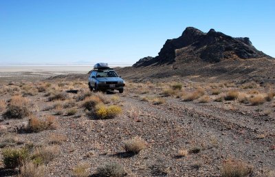 Near Rishel Peak with the Bonneville Salt Flats in the background (peak pictured is not Rishel)