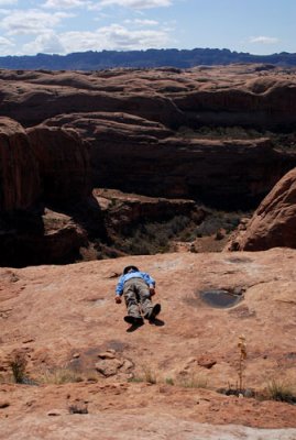 Achieving Oneness with the rock above Negro Bill Canyon