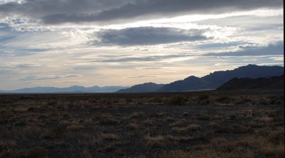 Late afternoon sun over the Silver Island Mountains